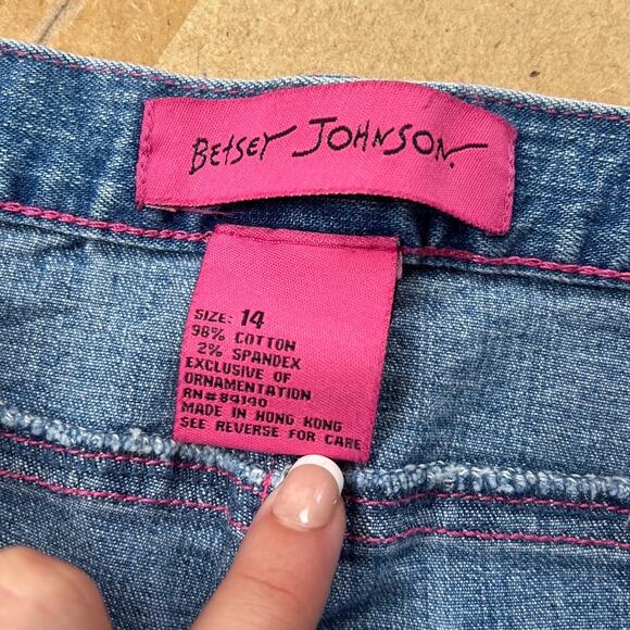 Betsey Johnson Blue Flare Jean Girl/Teen Size 14 - Picture 2 of 5